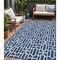 Homeroots 5' X 8' Navy Blue And Ivory Geometric Washable Indoor Outdoor Area Rug 594858 - alternate 1