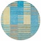 Homeroots 8' Teal Blue Orange And Sky Blue Round Striped Washable Indoor Outdoor Area Rug 613177 - alternate 7