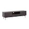 Homeroots 63in Dark Brown And Black Wood And Metal Open and Enclosed Storage TV Stand 473298 - alternate 1