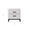 Homeroots 25" White Wood Two Drawer Nightstand 478610 - alternate 3