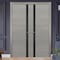 Sartodoors Solid French Double Doors, Planum 0040 Grey Oak with Black Glass, Wood Solid Panel Frame Trims, Clo PLANUM0040DD-SS-60 - alternate 4