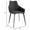 Leisuremod Sonnet Modern Dining Chair in Grey Leather and Iron Legs, 2PK SC51GR2 - alternate 8