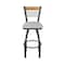 Holland Bar Stool Co Eleanor 30in Swivel Bar Stool with Pewter Finish, Medium Back and Graph Alpine Seat 880 - alternate 7