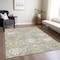 Homeroots 8' X 10' Artichoke Green Brown And Ivory Damask Washable Indoor Outdoor Area Rug 599391 - alternate 8