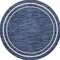 Homeroots 4' Navy Blue And Ivory Round Indoor Outdoor Area Rug 545975 - alternate 1