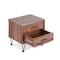 Homeroots 18" Brown Two Drawers Metal Nightstand 286438 - alternate 6