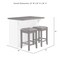 Crosley Bartlett Wood Top Kitchen Island W/Uph Square Stools KF30093WH-BK - alternate 8