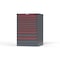 Strong Hold 11 drawer cabinet - (7x 2ft, 3x 3ft, 1x 4ft) - Red accents - Keyed Different S3044-PPDAS-1102DS - alternate 3