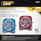 Powerzone Tabletop Fan, 5 VDC, 4 in Dia Blade, 5-Blade, 2-Speed, 48 in L Cord, White/Blue OR White/Red QT-U403B - alternate 3