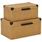 Homeroots Set of Two Brown And Black Faux Rattan Nesting Storage Boxes With Lids, 2PK 712931 - alternate 7