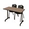 Regency Kobe Mobile T-Base Training Table W/ 2 M Stack Chairs, 48 in W, 24 in L, Noble Oak MKTRCC4824NO47BK - alternate 1