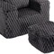 Homeroots 42" Charcoal Chenille Arm Chair With Ottoman 638095 - alternate 6