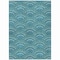 Homeroots 5' X 8' Teal Blue Fern Green And Ivory Geometric Washable Indoor Outdoor Area Rug 615237 - alternate 8