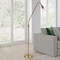 Homeroots 65" Brass Reading Floor Lamp With Clear Transparent Glass Dome Shade 523449 - alternate 7