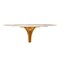 Homeroots 40" White And Gold Rounded Stone And Metal Pedestal Base Dining Table 520848 - alternate 8