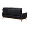 Homeroots 83" Black Leather Sofa With Brown Legs 546407 - alternate 7