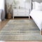 Homeroots 9' X 12' Khaki Tan And Beige Striped Washable Indoor Outdoor Area Rug 588062 - alternate 6