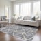Homeroots 5' X 8' Gray And Ivory Geometric Washable Indoor Outdoor Area Rug 612876 - alternate 7