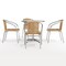 Flash Furniture Round Table Set, Aluminum, Plastic, Rattan, Stainless Steel, Grey TLH-ALUM-32RD-020BGECHR4-GG - alternate 10