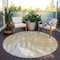 Homeroots 8' Gold And Ivory Round Abstract Washable Indoor Outdoor Area Rug 612661 - alternate 3