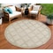 Homeroots 8' Cream Round Geometric Indoor Outdoor Area Rug 572804 - alternate 7