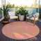 Homeroots 8' Pink And Copper Round Abstract Washable Indoor Outdoor Area Rug 599828 - alternate 5