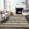 Homeroots 3' X 5' Brown Beige And Ivory Striped Washable Indoor Outdoor Area Rug 598322 - alternate 7