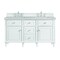 James Martin Vanities Lorelai 60'' D Vanity, Bright White w/ Jasmine Pearl Silestone Top w/FreePower Wireless Charger 424-V60D-BW-FEJP - alternate 1