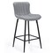 Homeroots Set of Two 27" Gray and Black Faux Leather and Metal Low Back Counter Height Bar Chairs, 2PK 719671 - alternate 1