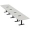 Skutchi Designs 20ft Conference Table W/ Power Unit | 20 Person Modular Arc Rectangle Meeting Table | Harmony Series HAR-AREC-48X240-T.BK-U779-EBLK - alternate 1