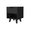 Homeroots 19" Black Wood One Drawer Nightstand 543699 - alternate 1