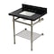 Kingston Brass 30-Inch Black Granite Console Sink with Brass Legs and Shelf, 8-Inch, 3-Hole KVPK30KBSQB8 - alternate 1
