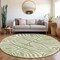 Homeroots 8' Artichoke Green And Ivory Round Animal Print Washable Indoor Outdoor Area Rug 600578 - alternate 7