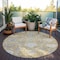 Homeroots 8' Gold Ivory And Gray Round Damask Washable Indoor Outdoor Area Rug 599414 - alternate 7