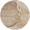 Homeroots 8' Brown Beige And Taupe Round Floral Washable Indoor Outdoor Area Rug 582238 - alternate 6