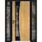 Vdomdoors Aluminum Door Cynex 6116 Black Entry Steel Metal Modern Painted W16+36+16xH80 Left Inswing CYNEX6116EXD-OAK-W16+36+16xH80-LH-I - alternate 1