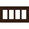 Lutron Designer Wall Plates, Number of Gangs: 4 Thermoset, Gloss Finish, Brown CW-4-BR - alternate 1