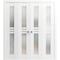 Vdomdoors Sliding Closet Double Bi-fold Doors, Mela 7222 White Silk, Sturdy Tracks Moldings Trims Hardware Se MELA7222DBF-WS-96 x 96 (4* 24x96) - alternate 1