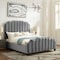 Homeroots Gray Solid Wood King Tufted Upholstered Velvet Bed with Nailhead Trim 544919 - alternate 6