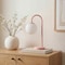 Jonathan Y Arco 18.3 in. Minimalist Mid-Century Arched Metal and Frosted Glass LED Table Lamp, Pink JYL6010D - alternate 7