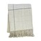 Homeroots 50" X 67" Sand And White Cotton Blend Woven Plaid Throw Blanket with Fringe 633072 - alternate 3