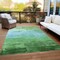 Homeroots 8' X 10' Green And Teal Blue Striped Washable Indoor Outdoor Area Rug 610886 - alternate 8