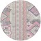 Homeroots 8' Pink Gray And Ivory Round Aztec Washable Indoor Outdoor Area Rug 598492 - alternate 6