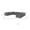 Homeroots Battleship Gray Leather Modular U Shaped Twelve Piece Corner Sectional With Console 643939 - alternate 6