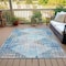 Homeroots 8' X 10' Teal Blue And Beige Geometric Washable Indoor Outdoor Area Rug 632014 - alternate 6