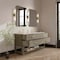 James Martin Vanities Lucian 72" Double Vanity, Pebble Oak, w/ 3 CM Siberian Silestone Widespread Top D704-V72-PBO-WSFR - alternate 5