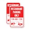 Signmission Restaurant Parking Only Tow-Away Zone With Car Tow Gra, 18'' X 24'', Heavy Gauge Aluminum, 2PK A-1824-2PACK-22978 - alternate 1