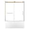 Kingston Brass 60" Acrylic Alcove Left-Hand Drain Tub with Right Sliding Tub Door, White/Brushed Brass KVTDE603121L7 - alternate 1