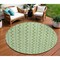 Homeroots 8' Green And Ivory Round Ogee Washable Indoor Outdoor Area Rug 601562 - alternate 1