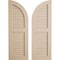 Ekena Millwork Rough Sawn 2 Equal Louver w/Quarter Round Arch Top Faux Wood Shutters, 18W x 78H 60 Low Side, PR SHULVQ18X78RSPR - alternate 1